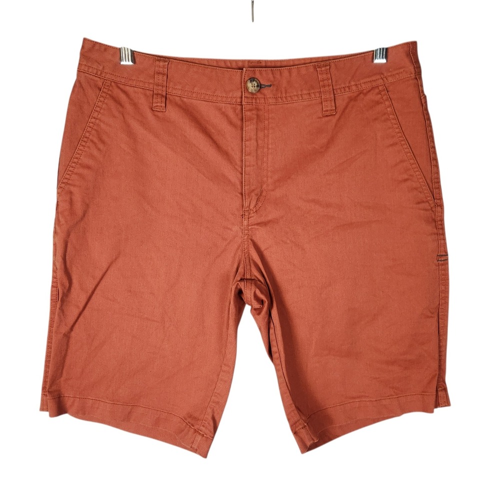 Toad&Co Mission Ridge Shorts Men's 34 Rust Orange Organic Cotton 10"